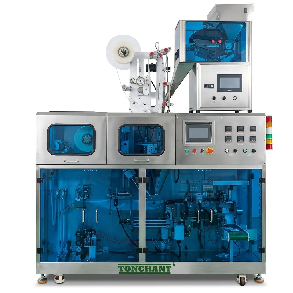 Horizontal Pyramid and Flat Tea Bag Packaging Machine with Outer Envelope
